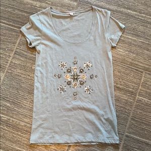J crew t shirt with embroidery